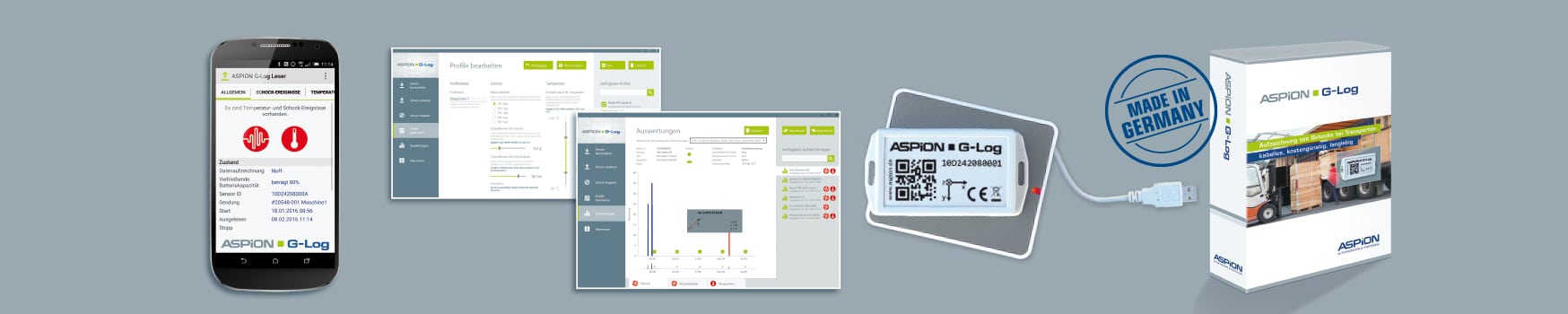 g-log2 Schocksensor Datenlogger  ASPION Funktionen  G Log